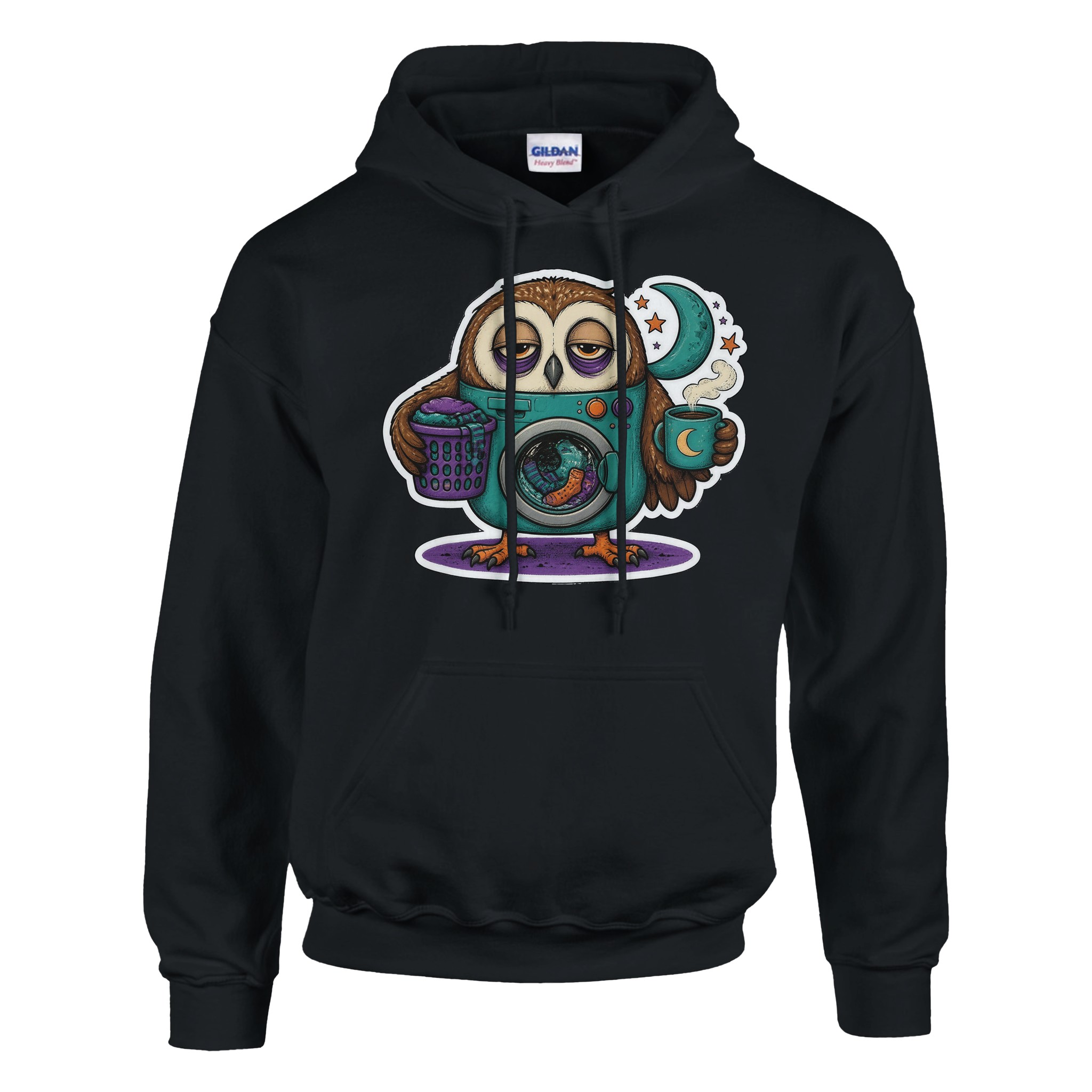 Night Shift Laundromat Hoodie – Spinning since midnight.